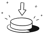 A button and downward arrow representing action